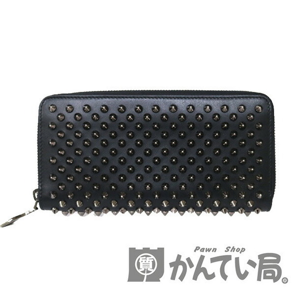 Christian Louboutin Handbags - Christian Louboutin Zip Around Leather Wallet Black Red Long